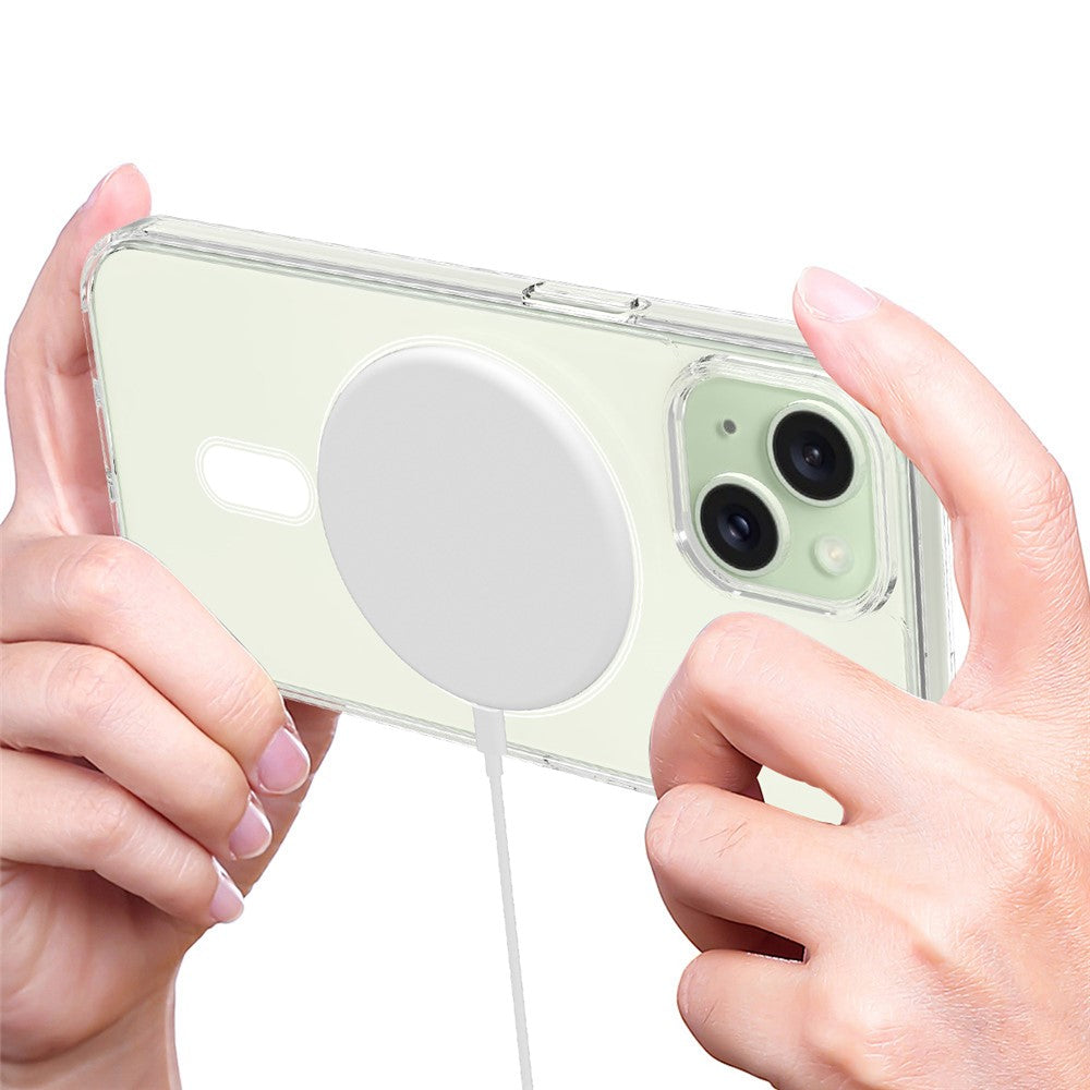 Clear Phone Case for iPhone 15 , Magnetic Ring Acrylic+TPU Phone Shell Cover Compatible with MagSafe
