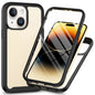 For iPhone 15 Full Protection Phone Case 3-in-1 Anti-Drop TPU+PC Cover with PET Screen Protector