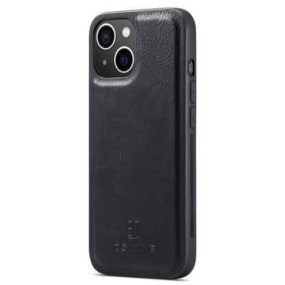 DG.MING For iPhone 15 Anti-Scratch Split Leather Wallet Stand Cover Detachable Magnetic Phone Case Shell