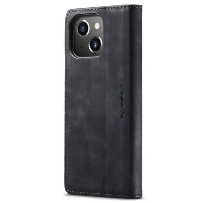 CASEME 013 Series For iPhone 15 Leather Wallet Phone Case Flip Stand Drop-proof Cover