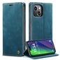 CASEME 013 Series For iPhone 15 Leather Wallet Phone Case Flip Stand Drop-proof Cover