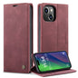 CASEME 013 Series For iPhone 15 Leather Wallet Phone Case Flip Stand Drop-proof Cover