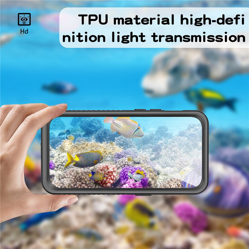 FS Series For iPhone 15 Pro IP68 Waterproof Drop-proof Phone Case Clear Back Diving Swimming Cover