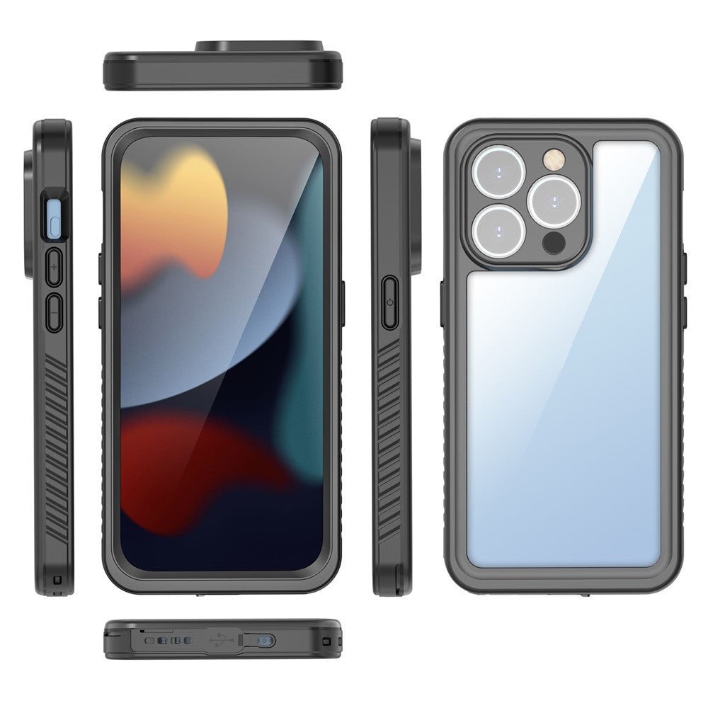 FS Series For iPhone 15 Pro IP68 Waterproof Drop-proof Phone Case Clear Back Diving Swimming Cover
