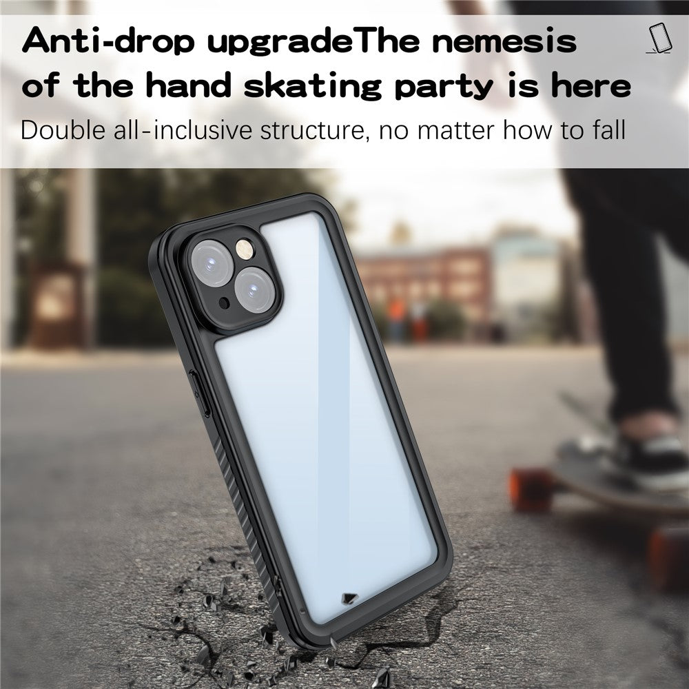 REDPEPPER FS Series for iPhone 15 Full Body Sandproof Case Clear Back Panel IP68 Waterproof Phone Cover