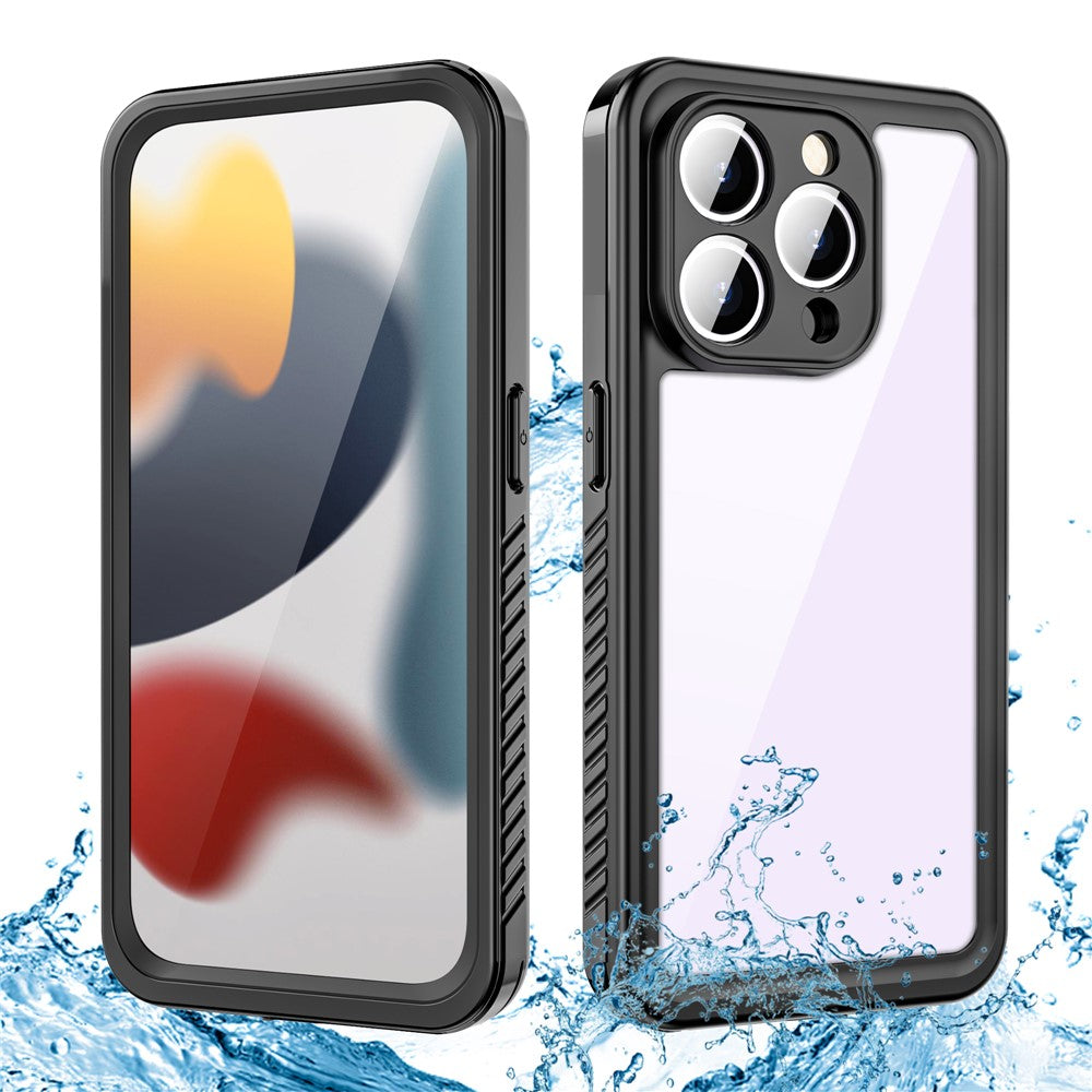 REDPEPPER FS Series for iPhone 15 Pro Max IP68 Waterproof Cellphone Case Clear Back Panel Underwater Diving Cover