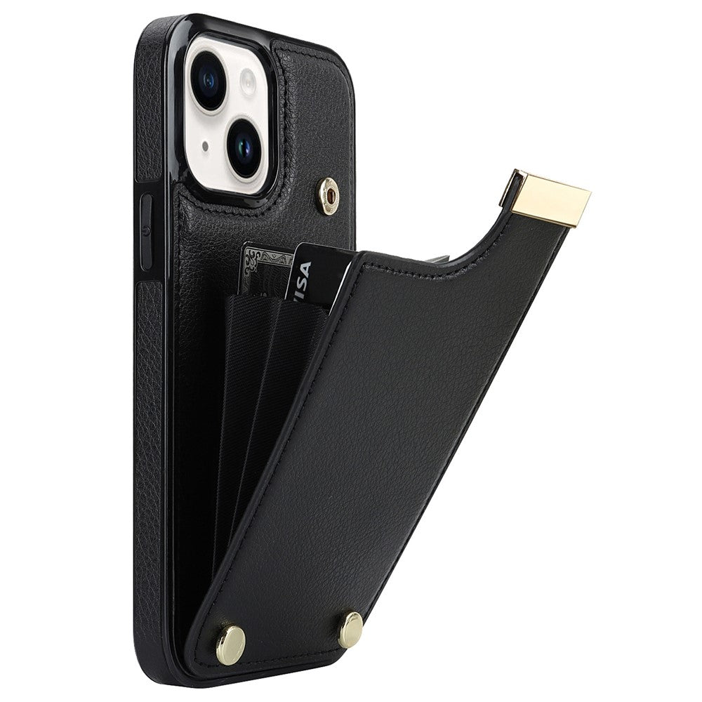 For iPhone 13 Card Holder Phone Case TPU + PU Leather Protective Cover
