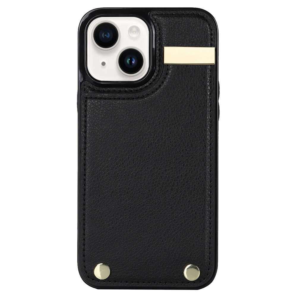 For iPhone 13 Card Holder Phone Case TPU + PU Leather Protective Cover