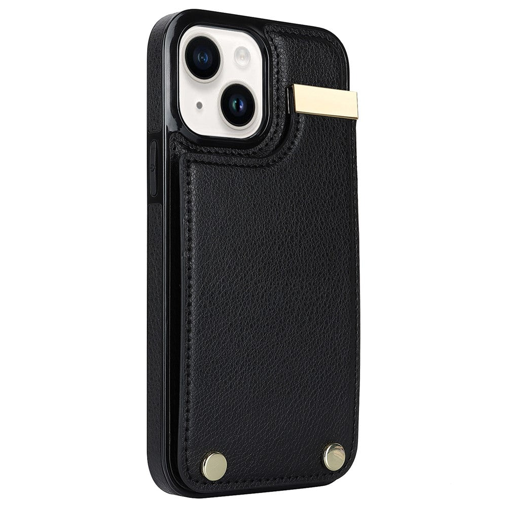 For iPhone 13 Card Holder Phone Case TPU + PU Leather Protective Cover