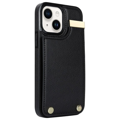 For iPhone 13 Card Holder Phone Case TPU + PU Leather Protective Cover