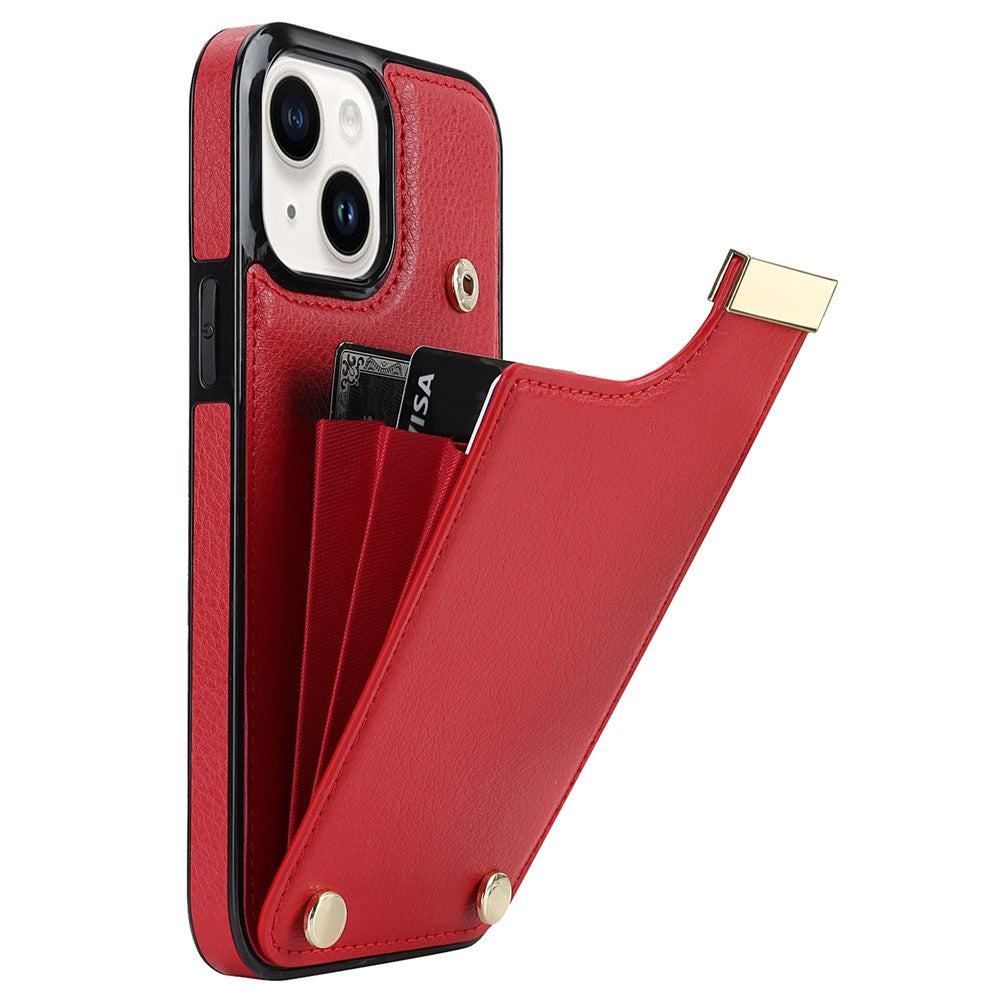 For iPhone 13 Card Holder Phone Case TPU + PU Leather Protective Cover