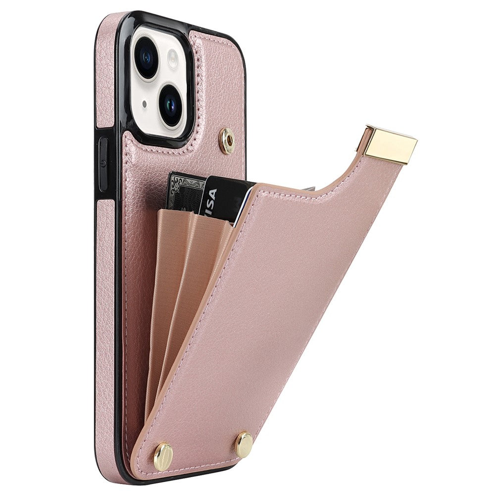 For iPhone 13 Card Holder Phone Case TPU + PU Leather Protective Cover