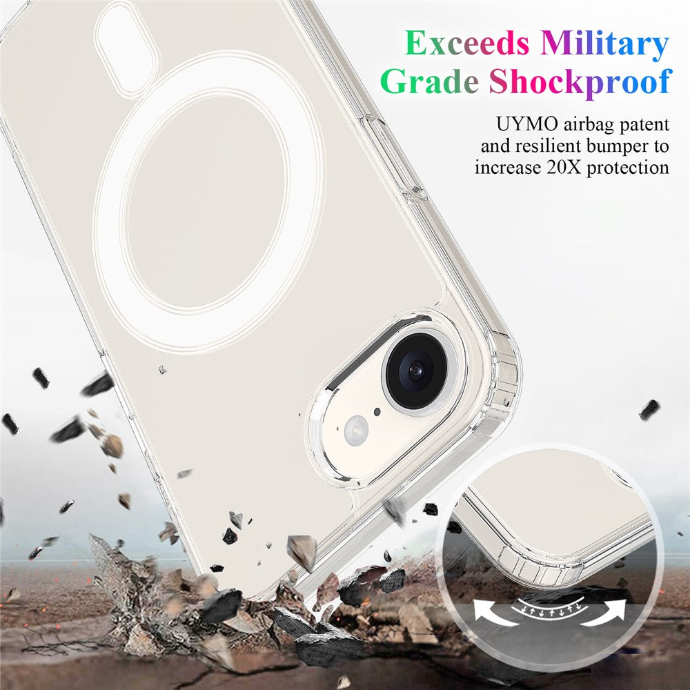 For iPhone 17e / 16e Clear Case Compatible with MagSafe TPU + Acrylic Phone Cover