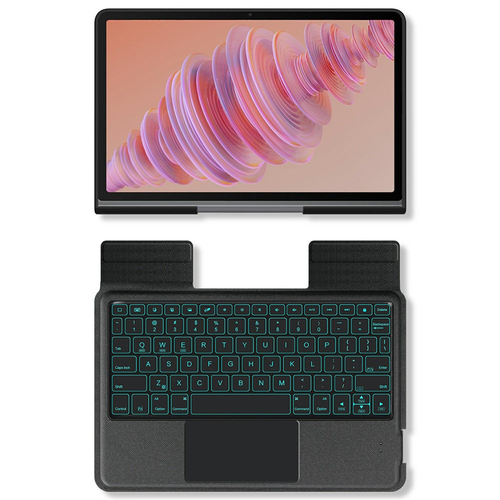 For Lenovo Tab Plus Leather Case + Bluetooth-compatible Keyboard with Backlight Trackpad