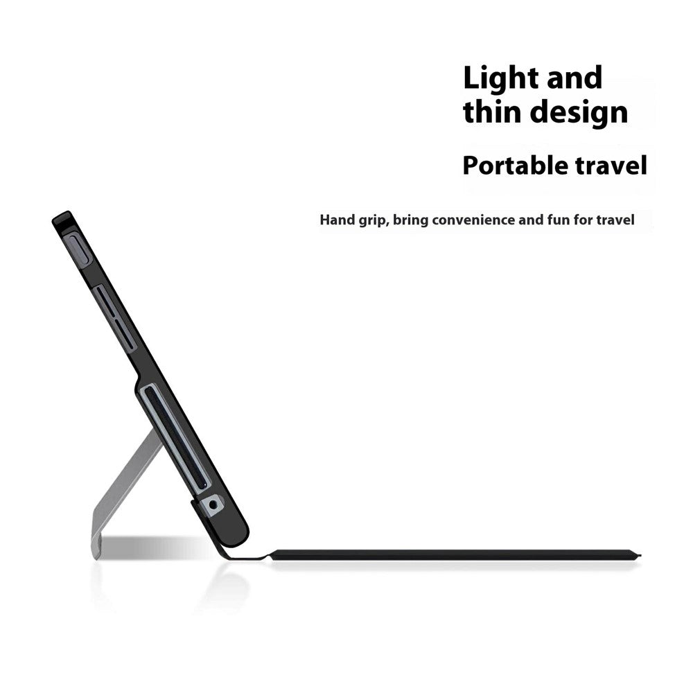 For Lenovo Tab Plus Leather Case + Bluetooth-compatible Keyboard with Backlight Trackpad