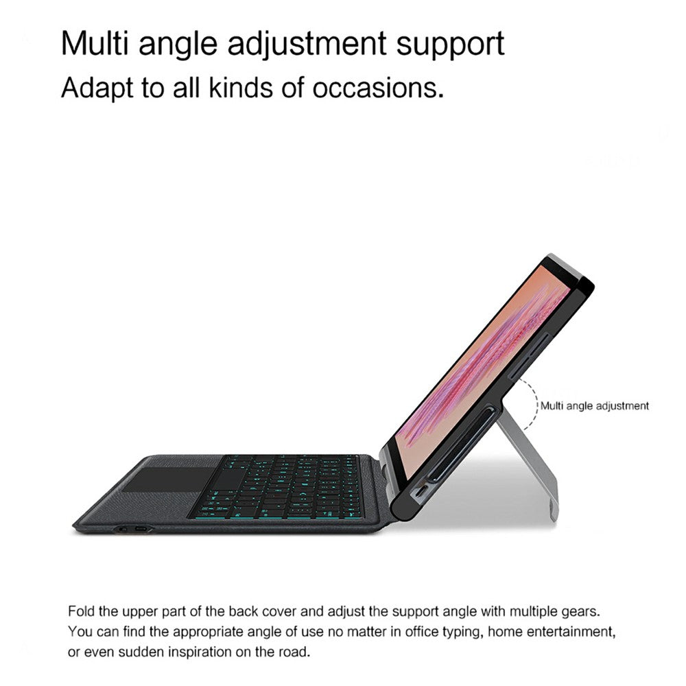 For Lenovo Tab Plus Leather Case + Bluetooth-compatible Keyboard with Backlight Trackpad