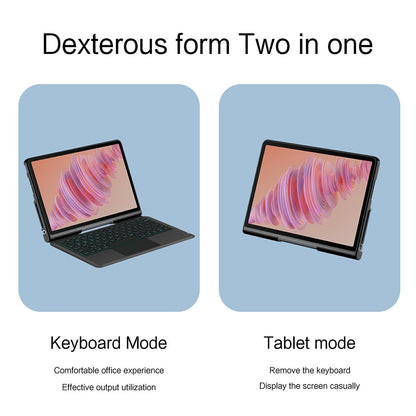 For Lenovo Tab Plus Leather Case + Bluetooth-compatible Keyboard with Backlight Trackpad