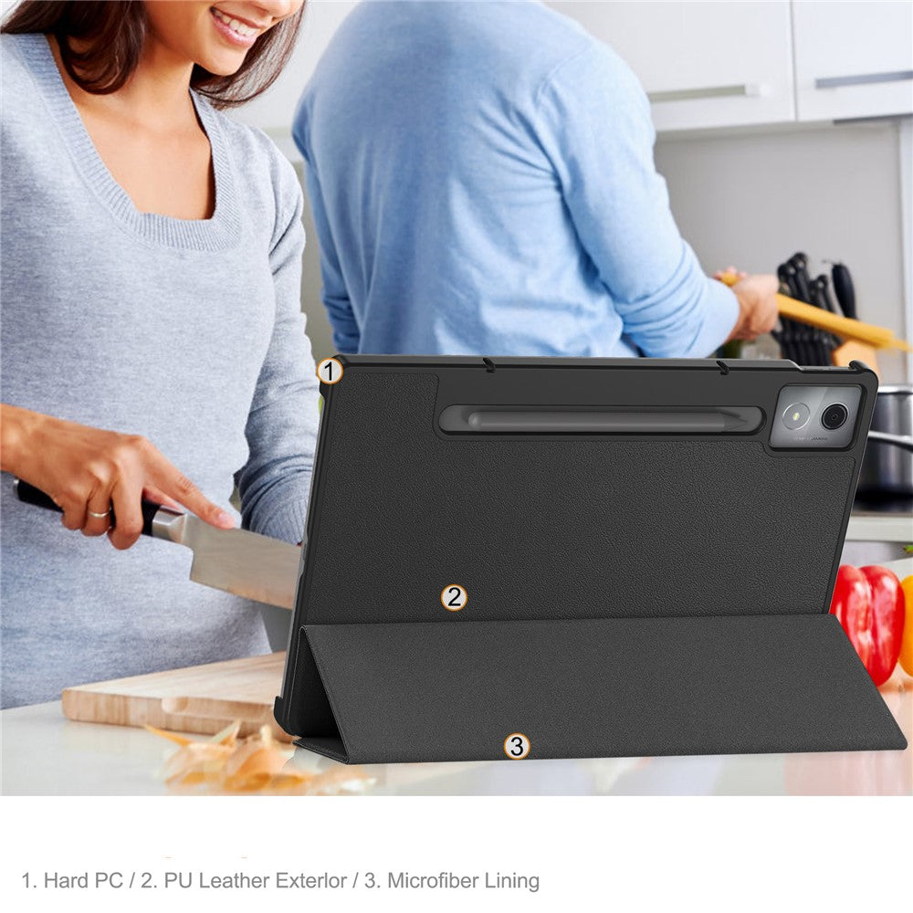 Hülle für Lenovo IdeaTab Pro – Anti-Kratzer Leder-Stand, stoßfest, Schwarz