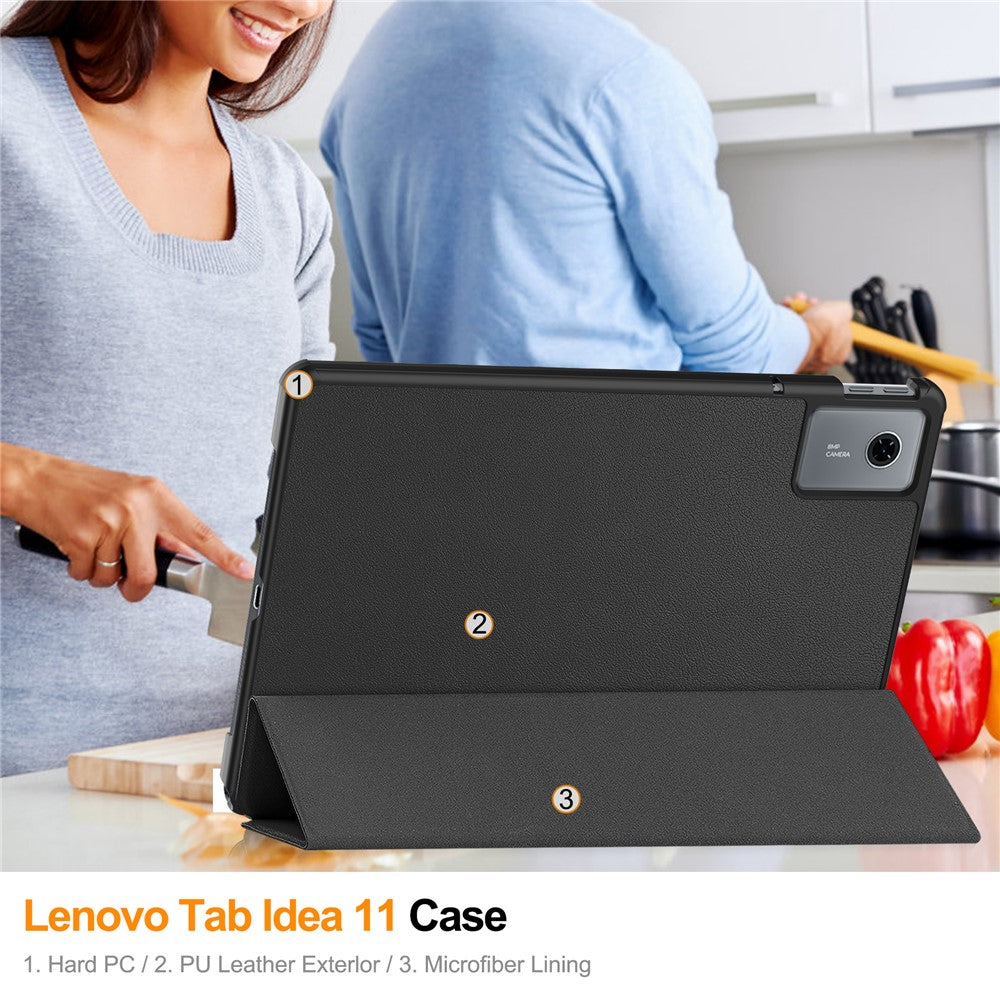 Hülle für Lenovo Tab K11 Gen 2 / Idea Tab / Xiaoxin Pad 11 2025 - Leder-Ständer, Anti-Drop-Schutz