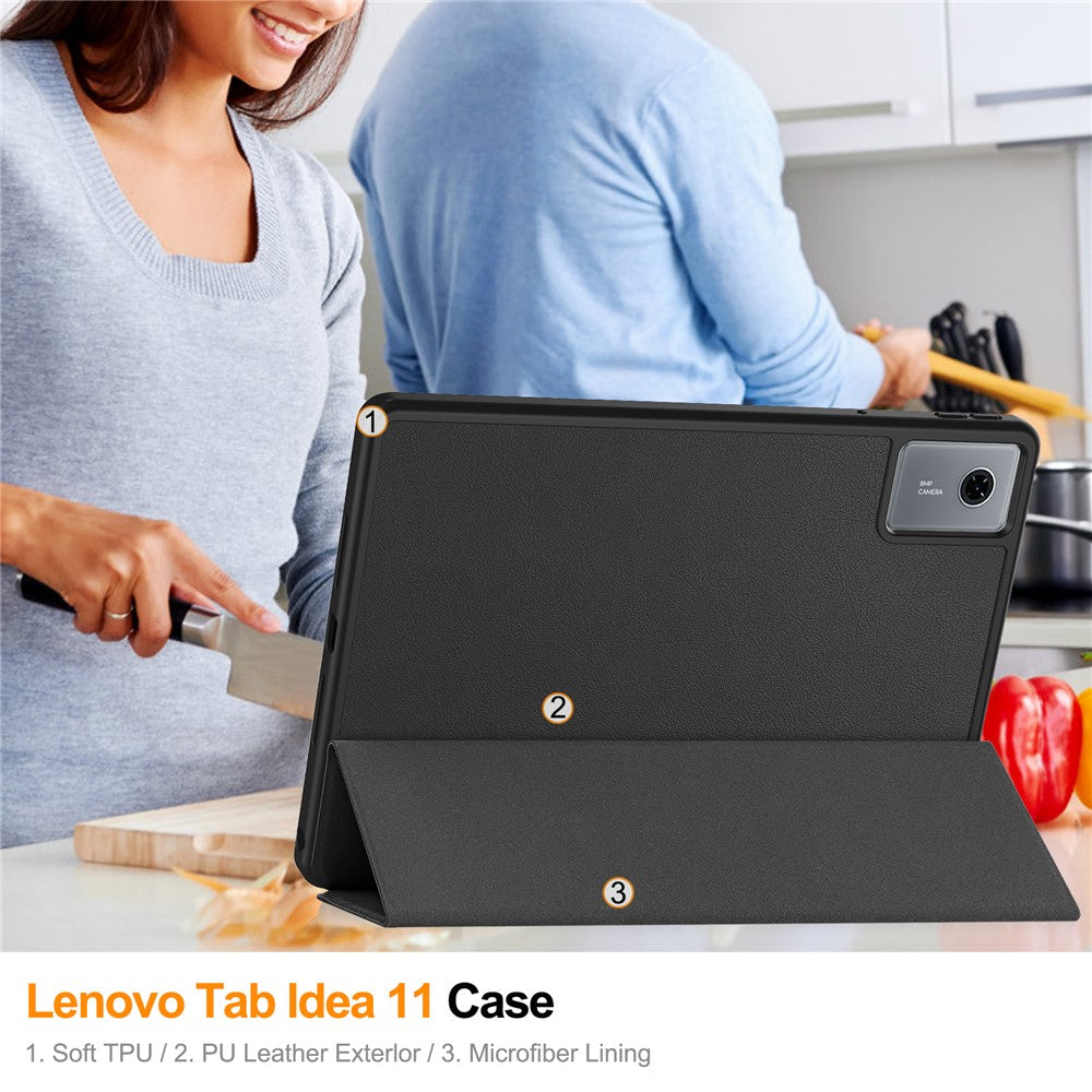 Hülle für Lenovo Tab K11 Gen 2 / Idea Tab / Xiaoxin Pad 11 2025 mit Stifthalter, stoßfest, Leder