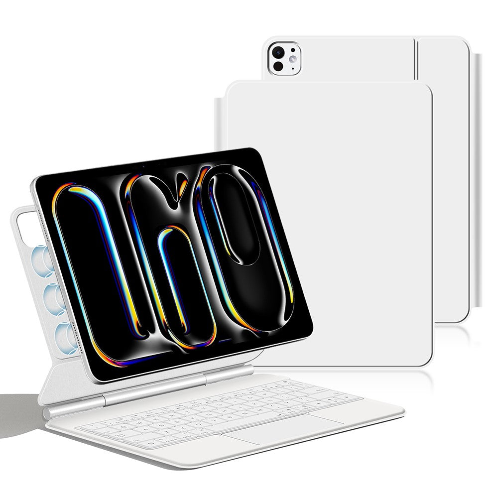 For iPad Pro 13 (2025) / 13 (2024) Smart Pogo Pin Direct Connection Keyboard + Leather Tablet Case