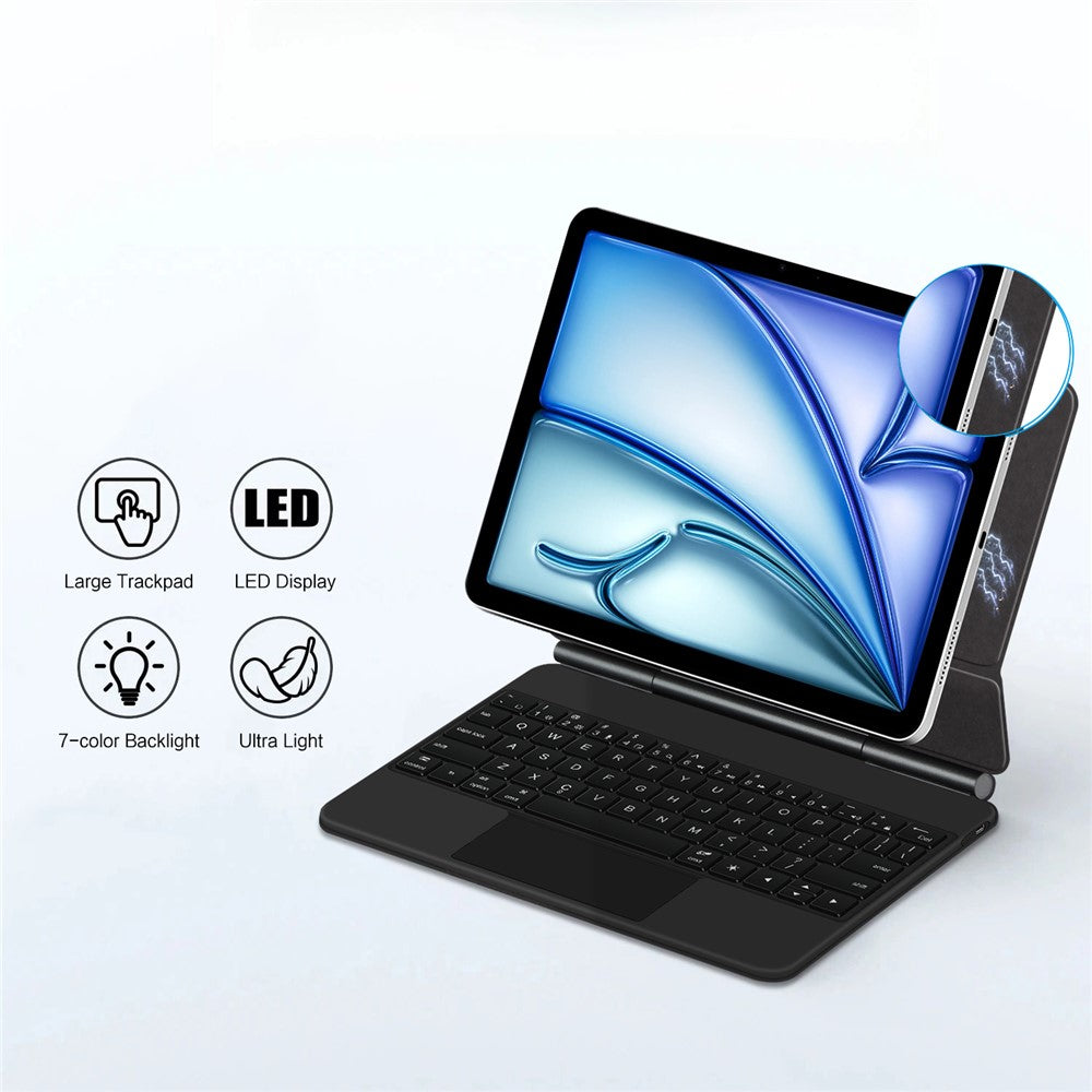 Tastatur mit Lederhülle für iPad Air 11, Air, Pro 11 (Pogo Pin verbunden)