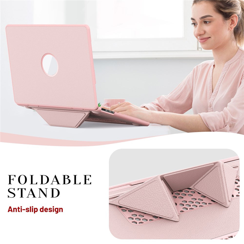 Laptop Case for MacBook Air 13 inch (2026) A3449 / (2025) A3240 / (2024) A3113 / (2022) A2681 Kickstand PU TPU PC Notebook Protective Cover