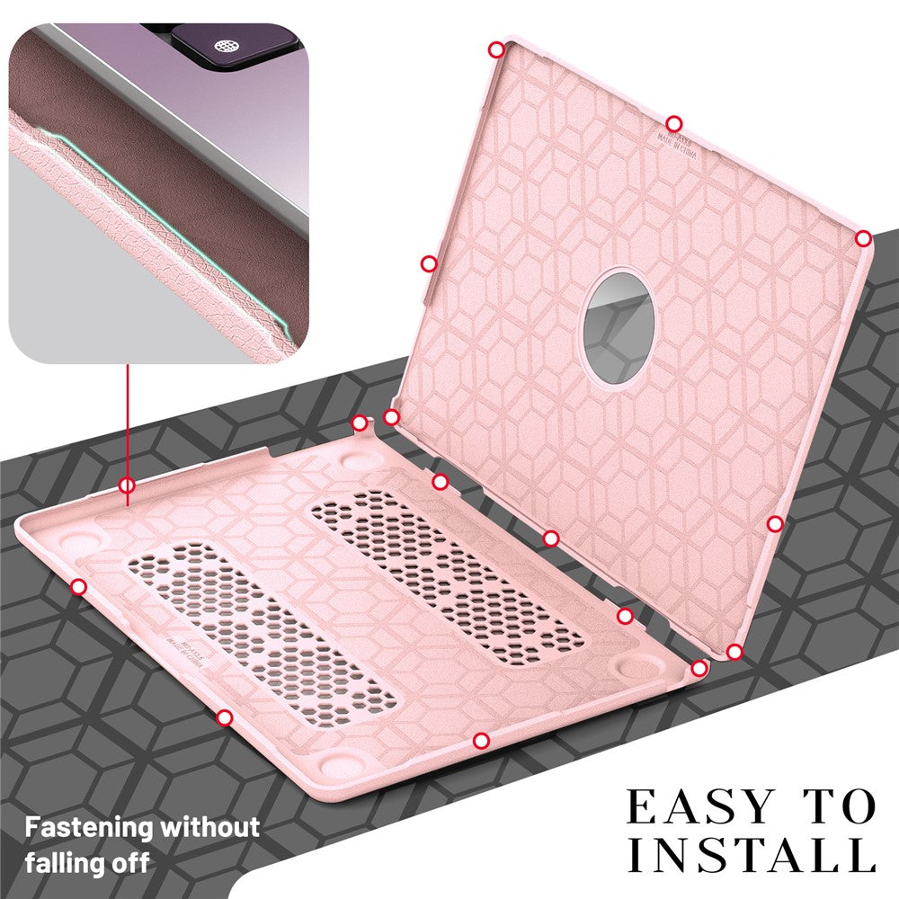Laptop Case for MacBook Air 13 inch (2026) A3449 / (2025) A3240 / (2024) A3113 / (2022) A2681 Kickstand PU TPU PC Notebook Protective Cover