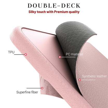 Laptop Case for MacBook Air 13 inch (2026) A3449 / (2025) A3240 / (2024) A3113 / (2022) A2681 Kickstand PU TPU PC Notebook Protective Cover