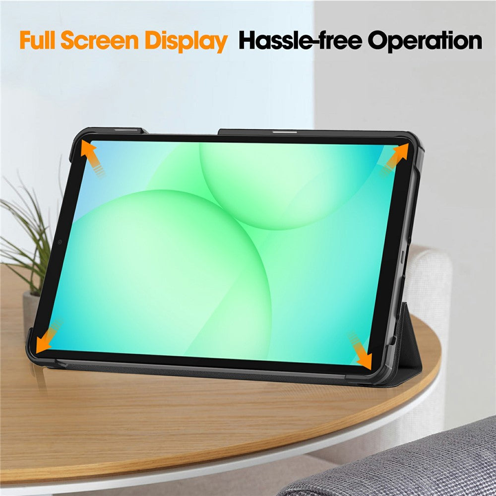 Samsung Galaxy Tab A11 / A9 Hülle: Anti-Drop Stand mit Leder-Klappe