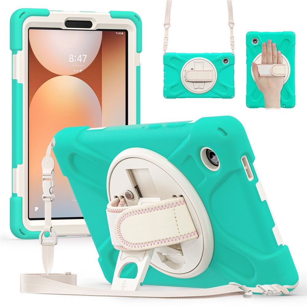 Samsung Galaxy Tab A11 Hülle mit Kickstand & Schultergurt – TPU/PC/Silikon Schutz