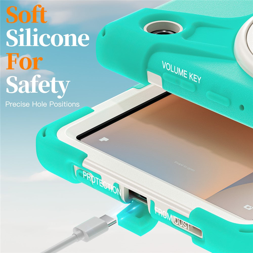Samsung Galaxy Tab A11 Hülle mit Kickstand & Schultergurt – TPU/PC/Silikon Schutz
