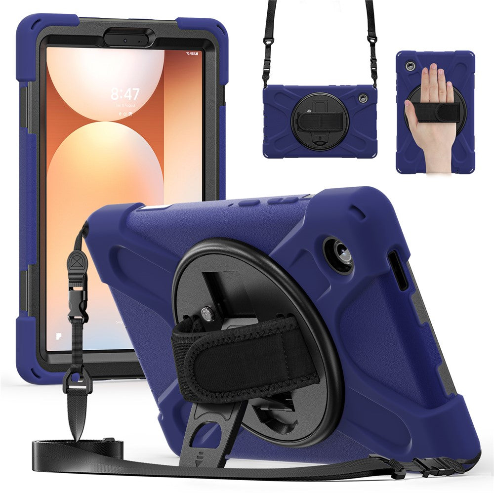 Samsung Galaxy Tab A11 Hülle mit Kickstand & Schultergurt – TPU/PC/Silikon Schutz