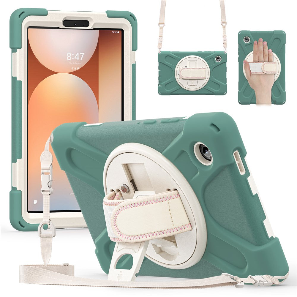 Samsung Galaxy Tab A11 Hülle mit Kickstand & Schultergurt – TPU/PC/Silikon Schutz