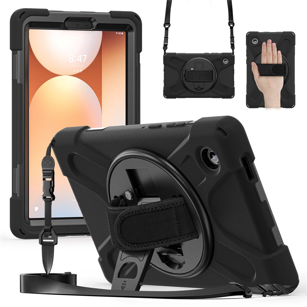 Samsung Galaxy Tab A11 Hülle mit Kickstand & Schultergurt – TPU/PC/Silikon Schutz