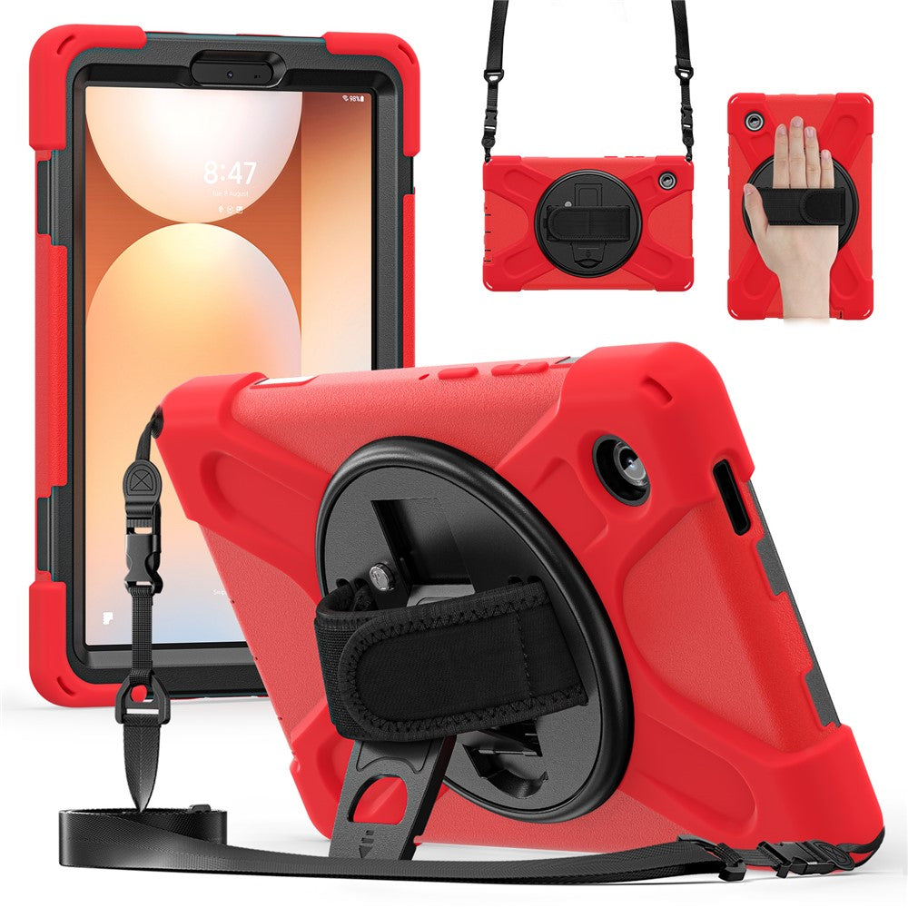 Samsung Galaxy Tab A11 Hülle mit Kickstand & Schultergurt – TPU/PC/Silikon Schutz