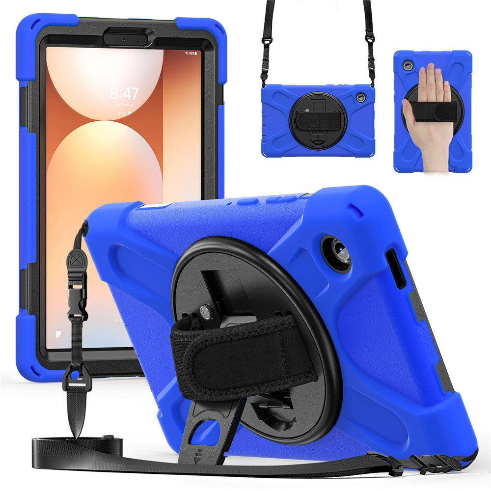 Samsung Galaxy Tab A11 Hülle mit Kickstand & Schultergurt – TPU/PC/Silikon Schutz