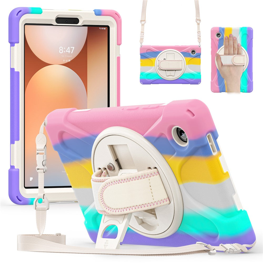 Samsung Galaxy Tab A11 Hülle mit Kickstand & Schultergurt – TPU/PC/Silikon Schutz