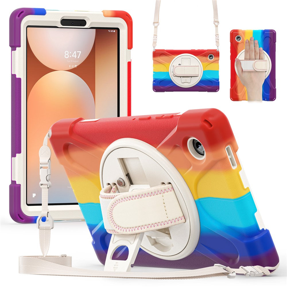 Samsung Galaxy Tab A11 Hülle mit Kickstand & Schultergurt – TPU/PC/Silikon Schutz