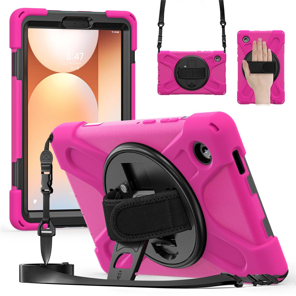 Samsung Galaxy Tab A11 Hülle mit Kickstand & Schultergurt – TPU/PC/Silikon Schutz