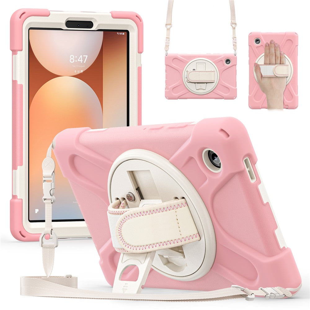 Samsung Galaxy Tab A11 Hülle mit Kickstand & Schultergurt – TPU/PC/Silikon Schutz