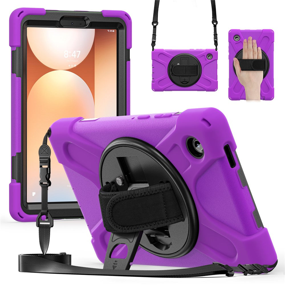 Samsung Galaxy Tab A11 Hülle mit Kickstand & Schultergurt – TPU/PC/Silikon Schutz