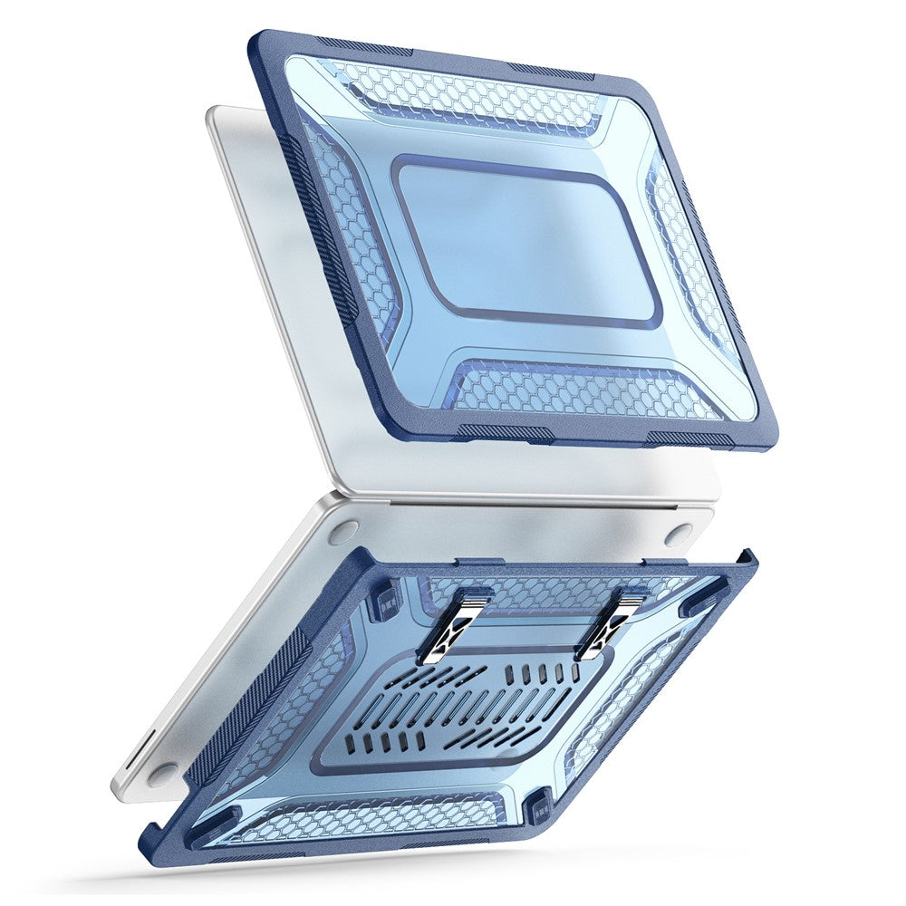 For MacBook Neo 13 inch (2026) Protective Case with Metal Kickstand Honeycomb Cooling Design PC+TPU Laptop Cover