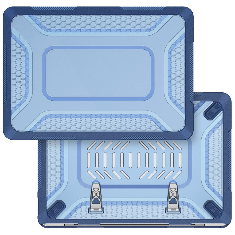 For MacBook Neo 13 inch (2026) Protective Case with Metal Kickstand Honeycomb Cooling Design PC+TPU Laptop Cover