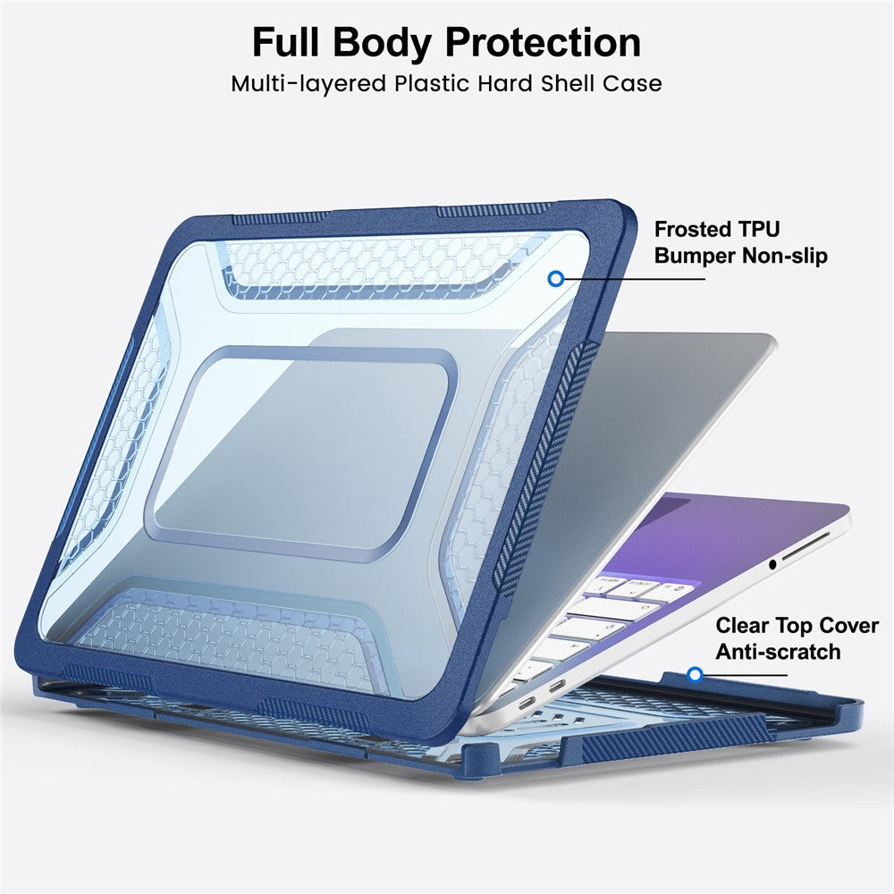 For MacBook Neo 13 inch (2026) Protective Case with Metal Kickstand Honeycomb Cooling Design PC+TPU Laptop Cover