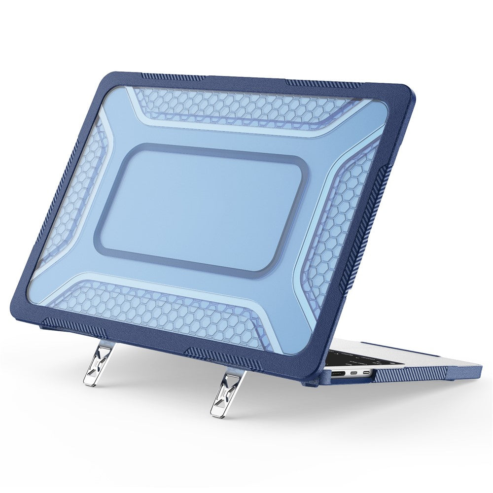 Protective Case with Metal Kickstand for MacBook Air 13 inch (2026) / (2025) / (2024) / (2022) Honeycomb Cooling Design PC+TPU Laptop Cover