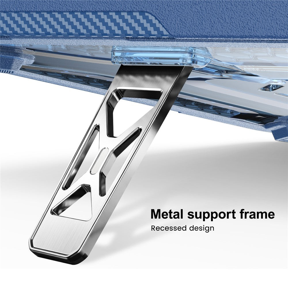 Protective Case with Metal Kickstand for MacBook Air 13 inch (2026) / (2025) / (2024) / (2022) Honeycomb Cooling Design PC+TPU Laptop Cover
