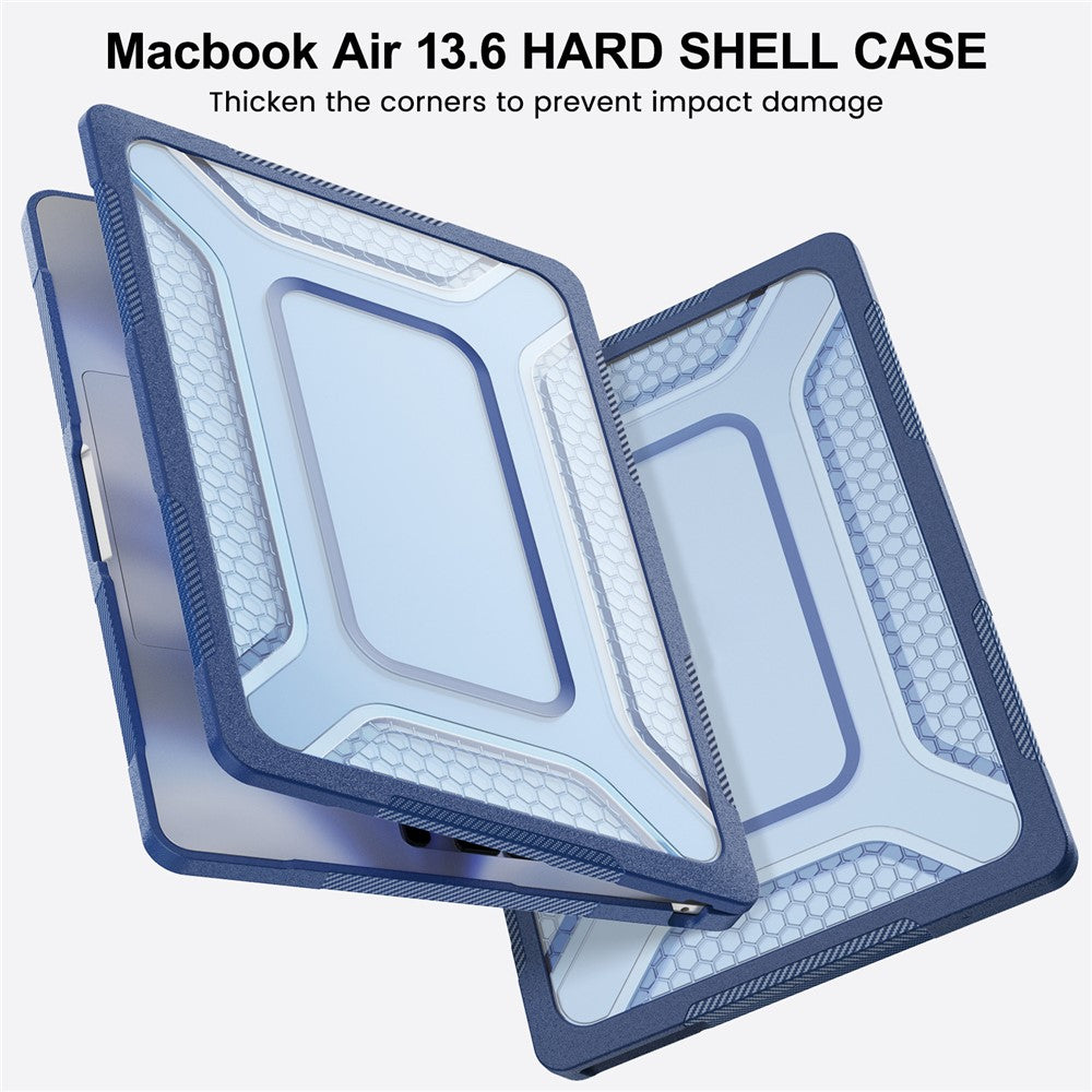 Protective Case with Metal Kickstand for MacBook Air 13 inch (2026) / (2025) / (2024) / (2022) Honeycomb Cooling Design PC+TPU Laptop Cover