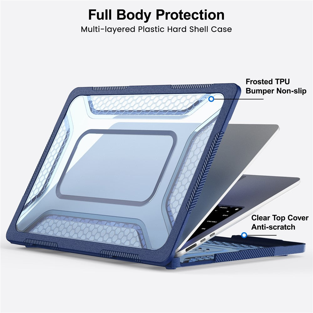Protective Case with Metal Kickstand for MacBook Air 13 inch (2026) / (2025) / (2024) / (2022) Honeycomb Cooling Design PC+TPU Laptop Cover