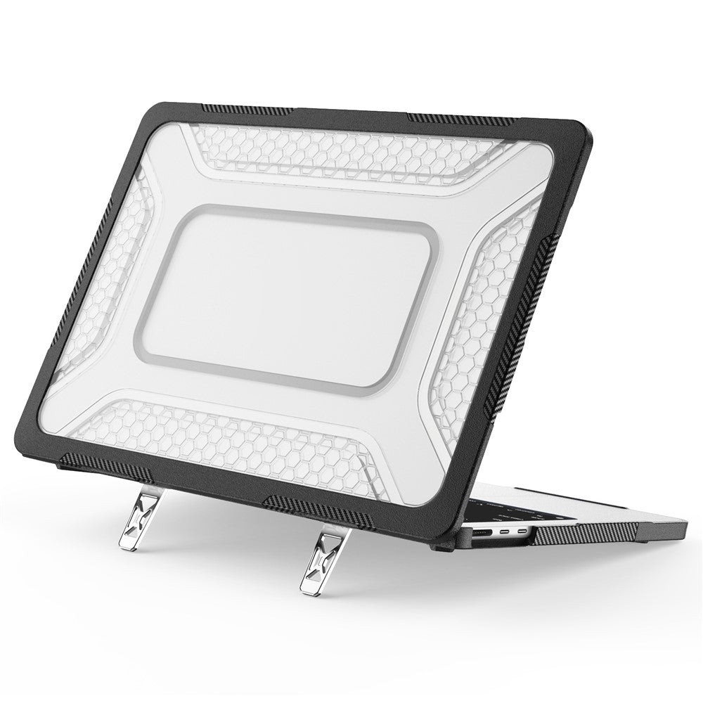Protective Case with Metal Kickstand for MacBook Air 13 inch (2026) / (2025) / (2024) / (2022) Honeycomb Cooling Design PC+TPU Laptop Cover